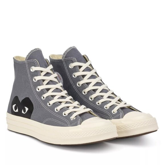 Comme des Garçons Play Converse Chuck Taylor 70 High Top Gray M3 W5 CDG Heart - Picture 1 of 12